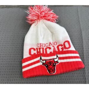 Chicago Bulls Beanie One Size Red & White Chicago 100% Acrylic